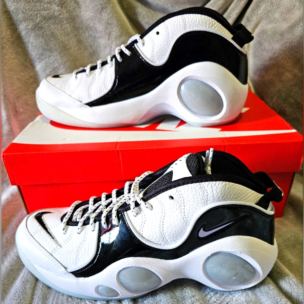 Nike Air Zoom Flight 95 "Black Patent" DV0820-100 Basketball Mens Size 10